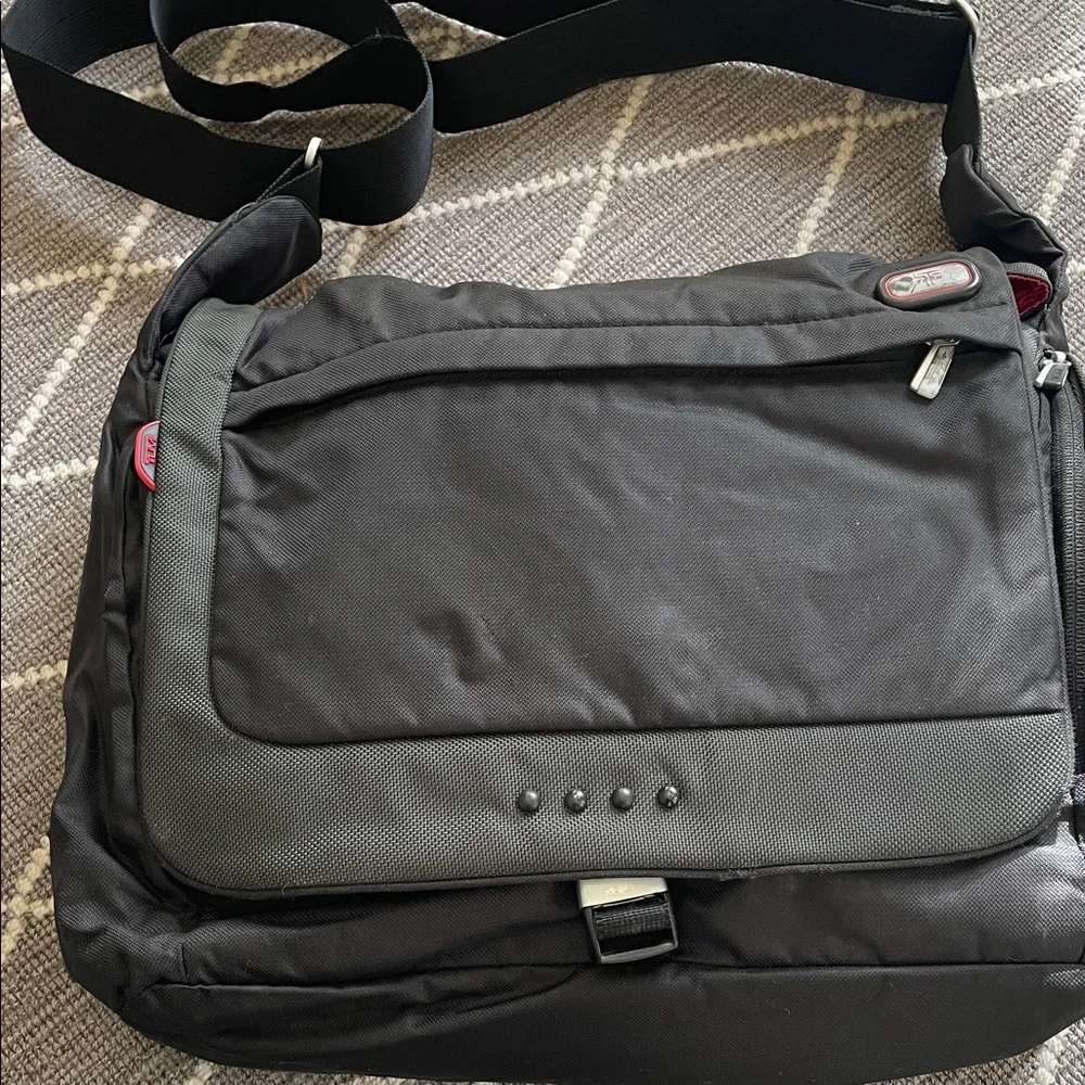 Tumi Black and Gray Messenger Bag